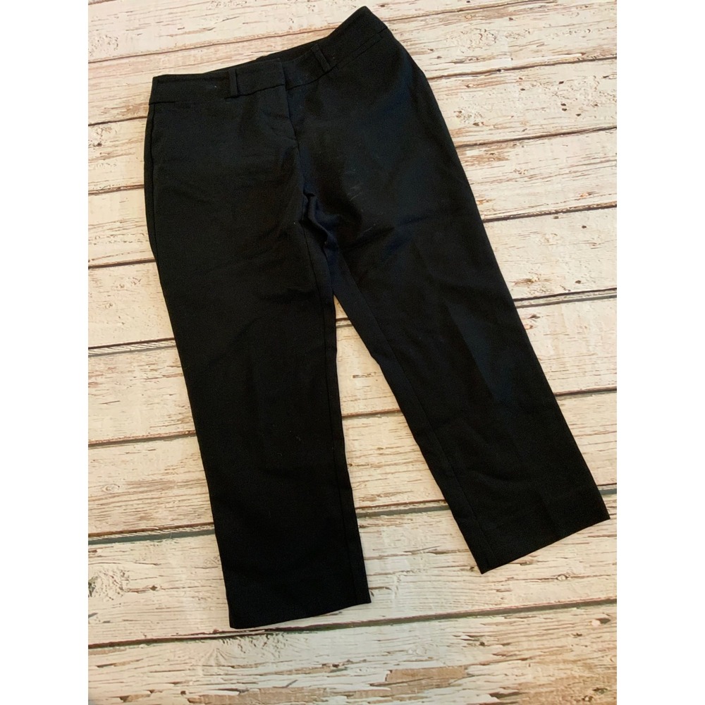 Ann Taylor Loft Julie Black Straight Leg Ankle Pants Womens Size 2P Petite Work